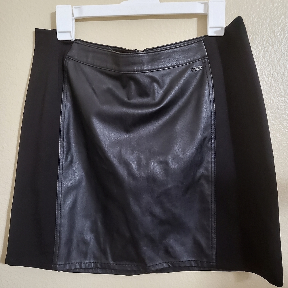 ARMANI EXCHANGE faux leather black mini skirt women's size 14